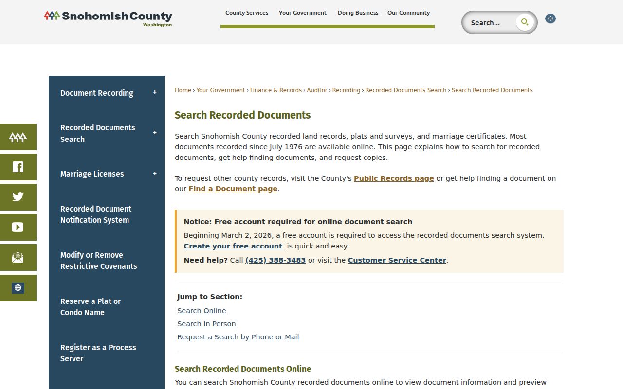 Mill Creek residents directory recorded document search